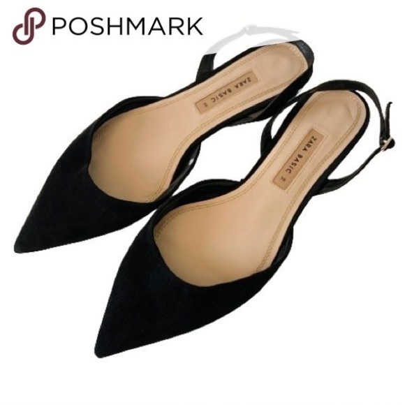 Zara suede sling back flat sandals - Picture 4 of 7